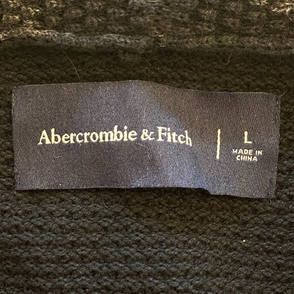 Abercrombie & Fitch Shawl Collar Cardigan Grunge Preppy Kurt Cobain Grandpa-L - Picture 8 of 10
